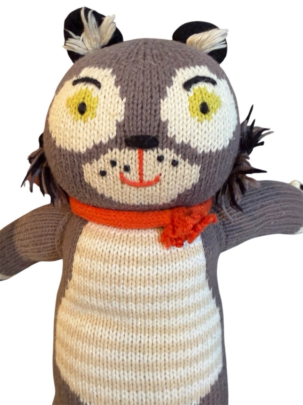 Blabla Kids Beauregard The Wolf Cotton Hand Knit 18 inch Stuffed Animal doll - Picture 3 of 6
